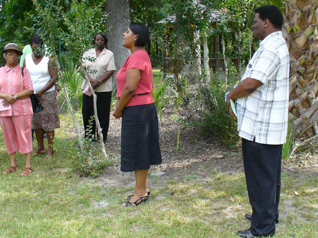Listening to spiritual sung by Charisse Wilkins